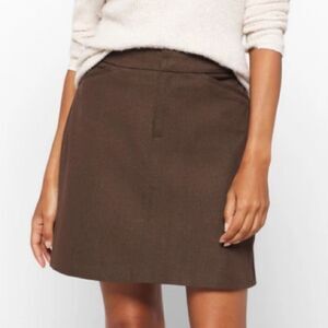 41 HAWTHORN Samantha‎ Twill Skirt Brown 24W  NWT Stitch Fix